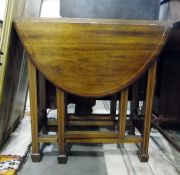 19th century drop-leaf table, the top with inlaid