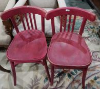 Pair of stained bentwood chairs (2)