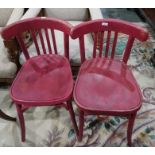 Pair of stained bentwood chairs (2)