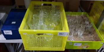 Quantity of assorted glassware including sherries,