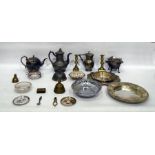 Quantity of metalware to include teapot, trays and