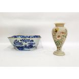 Ironstone china blue and white square-shaped bowl,