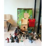Wooden slot together castle with siege towers (one
