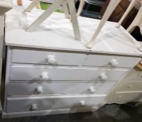 White painted chest of two short over three long d