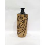 Studio pottery stoneware vase, shouldered with bro