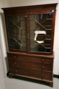 19th century mahogany bookcase, the pair of astrag