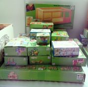 Large quantity of Plan toys and wooden sets, mostl