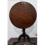 Early 19th century mahogany circular tilt-top trip