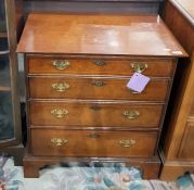 Burr walnut veneered reproduction chest of four gr