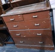 Painted chest of two short over three long drawers