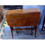 Edwardian mahogany and satinwood banded Sutherland