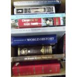 Boxes of books relating to militaria, wars, collec