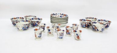 19th century Imari pattern pottery cups and saucer