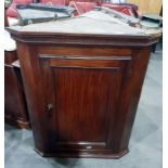 19th century mahogany hanging corner cupboard encl