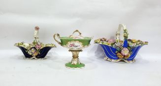 Graduated pair of 19th century porcelain baskets,