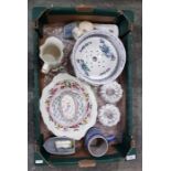 Pottery chamber pot, continenal pin trays and othe