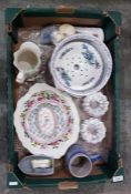 Pottery chamber pot, continenal pin trays and othe