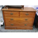Edwardian walnut chest of two short and two long g
