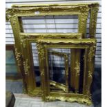 Five various sized gilt picture frames