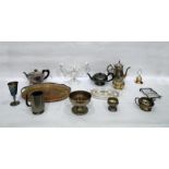 Quantity of silver plate to include trays, teapot,