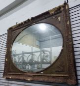 19th century wall mirror, the oval plate within a