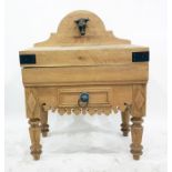 Oak butcher's block top table with frieze drawer,