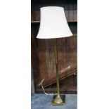 Brass lamp standard with fluted column, square ste