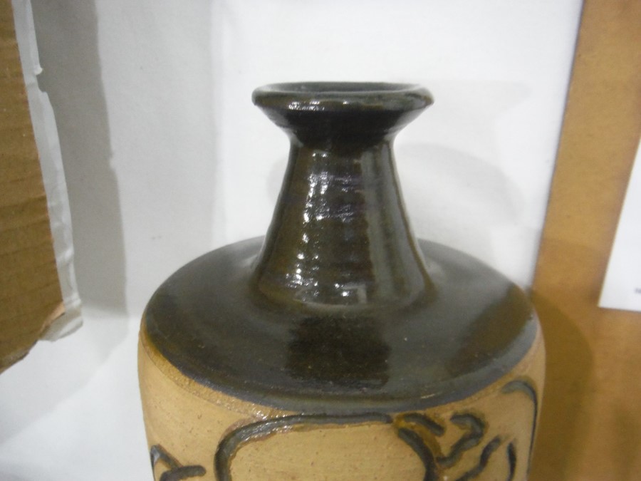 Studio pottery stoneware vase, shouldered with bro - Image 6 of 7