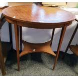 Edwardian parquetry oval top occasional table with
