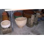 Four matching garden planters, various others, a s