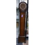 Smiths grandmother clock in an oak case, with thre
