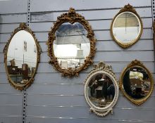 Five various oval mirrors (5)