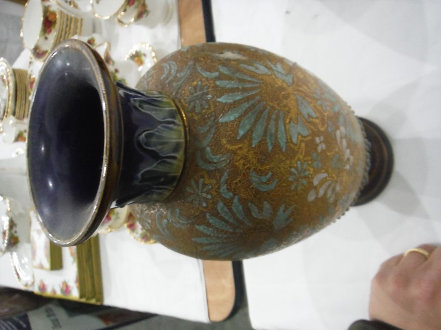 Doulton stoneware vase with bulbous neck, shoulder - Image 8 of 16