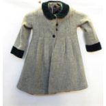 Child's green woollen coat made by Laura Ashley at the Cambrian Factory, Welsh Tweed and Woollens,