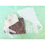 Large quantity of vintage and other lace trimmings, crocheted pieces, etc (2 boxes)  and a bag of