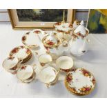 Royal Albert 'Old Country Roses' tea/coffee service comprising six teacups, saucers, plates, teapot,