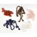 Selection of vintage beads including hardstone, jadeite necklaces etc (1 box)