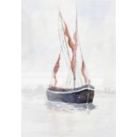 M Nadin Watercolour drawing  Sailing boat, 29cm x 20cm  Owen C Benson  Oil on board "Girl in a Straw