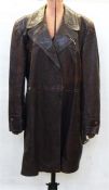 Vintage gentleman's leather coat with press stud detail and a vintage leather gentleman's jerkin (2)