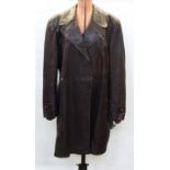 Vintage gentleman's leather coat with press stud detail and a vintage leather gentleman's jerkin (2)