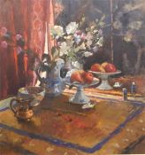 Jane Corsellis (1940) NEAC, RBA, ARWA, ARWS)  Oil on canvas "The Rose Reflected", signed, 64cm