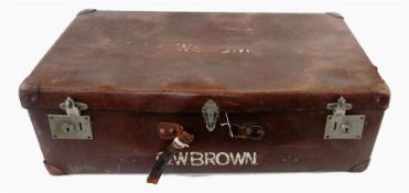 Vintage suitcase with metal mounts
