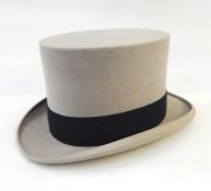 Grey top hat made by Austin Reed of Regent Street, with the initial 'ASGL' and a lady's riding