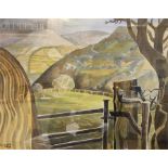 Reginald James Lloyd (1926) (RI)  Watercolour drawing "In the Black Mountains II", with message of