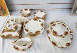 Royal Albert 'Old Country Roses' dinner service to comprise eight dinner plates, side plates, bowls,