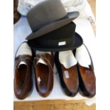 Pair of gentleman's vintage co-respondent lace up brogues, brown and cream, 'Murphy (?) Shoes'