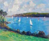 Andrew Tozer (1974)  Oil  "The Helford River", signed, 23cm x 28cm (glazed)