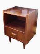 Pair of Moveis Cimo bedside cabinets, each with shelf and single drawer on turned supports, each