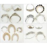 Quantity of head dresses mainly made with vintage materials, including diamante, faux pearls,
