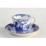 Royal Crown Derby china teaset, blue and white with Chinese scenes of figures in garden settings,